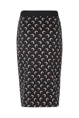 Gonna midi con stampa Moon nero MARINE SERRE | WSK123ACJER0001IT99